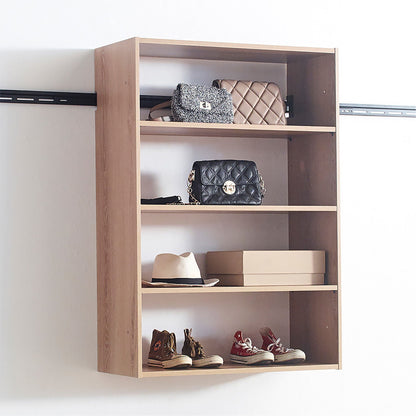 Devi - Wall Mounted Wood Closet System With Modular Units Home Essentials