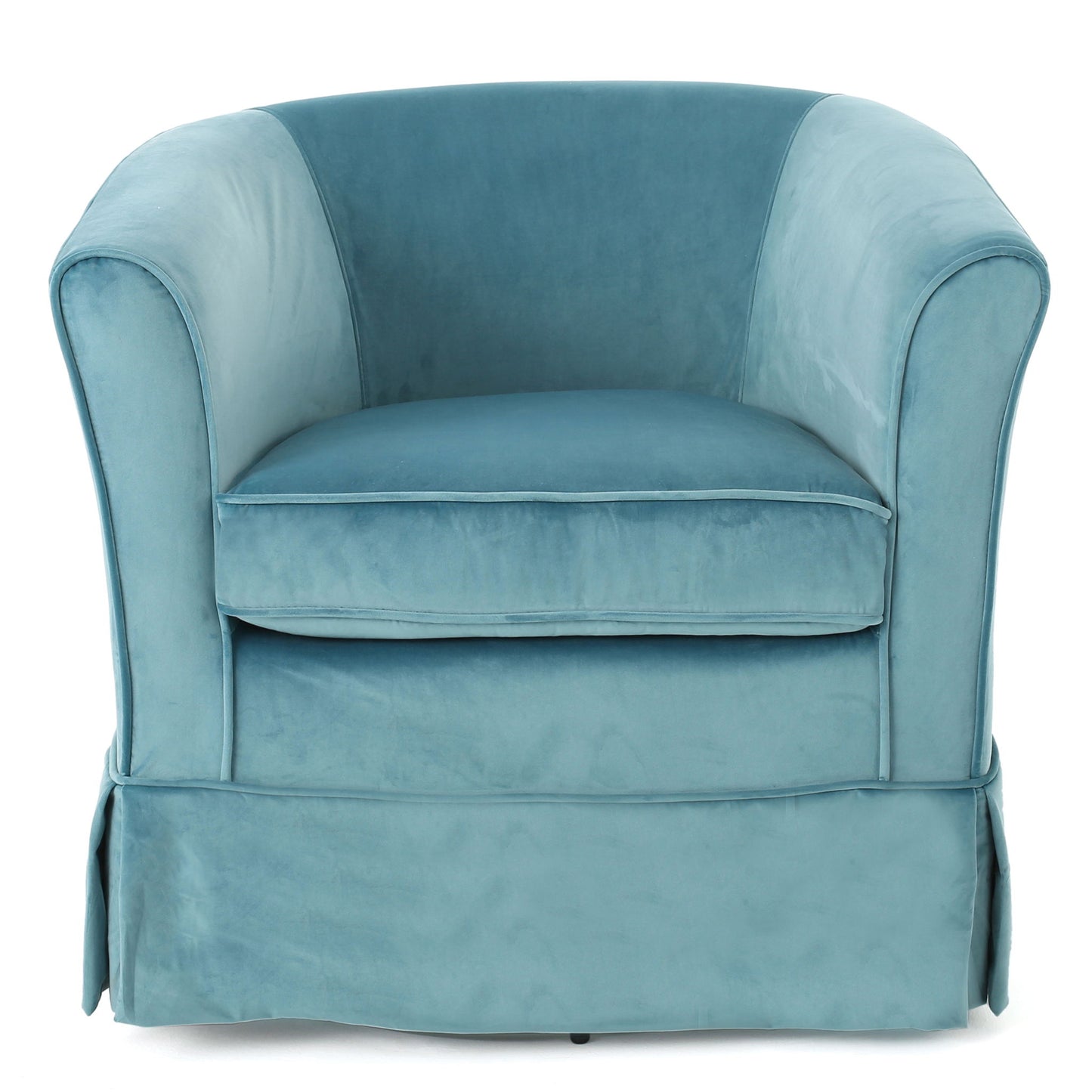 Zeniqua - Upholstered Velvet Swivel Chair With Loose Cover Noble House