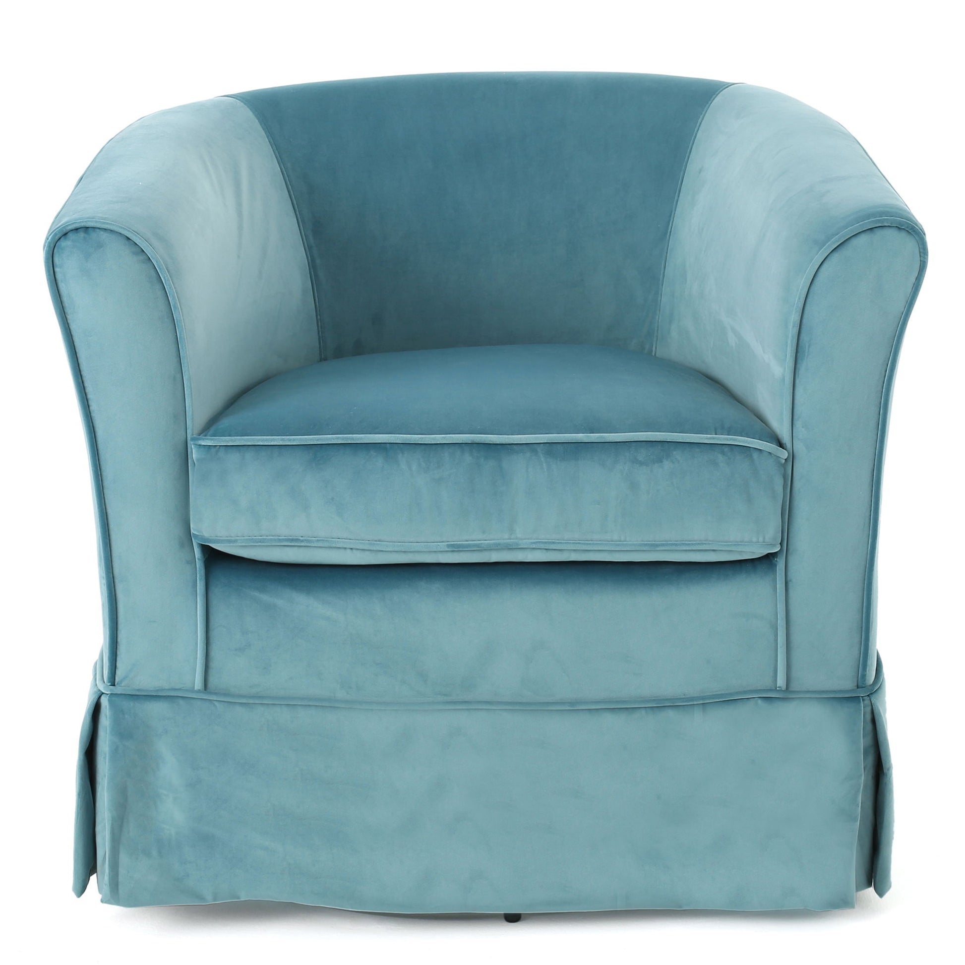 Zeniqua - Upholstered Velvet Swivel Chair With Loose Cover Noble House