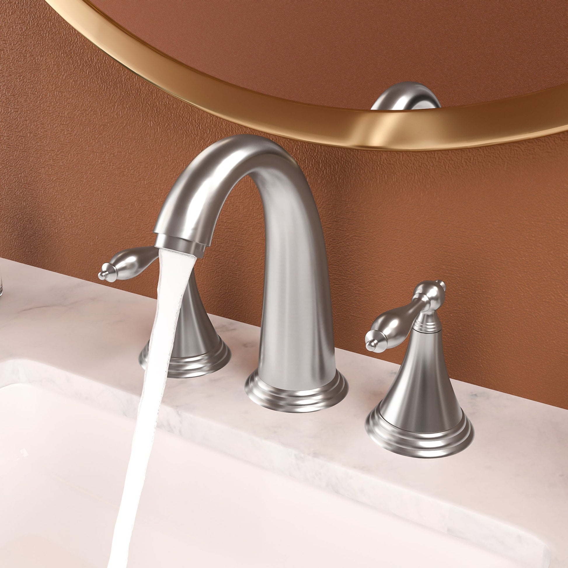 Elegant 2 Handle Widespread Bathroom Faucet With Pop Up Drain And Water Supply Lines Daily Nest