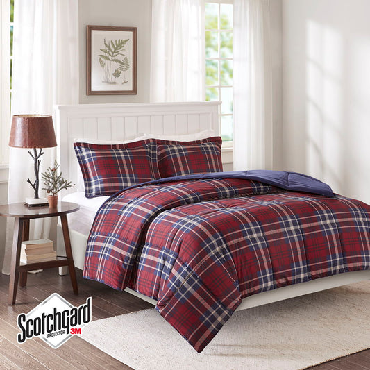 Bernard - Twin 3M Scotchgard Down Alternative Comforter Mini Set - Red