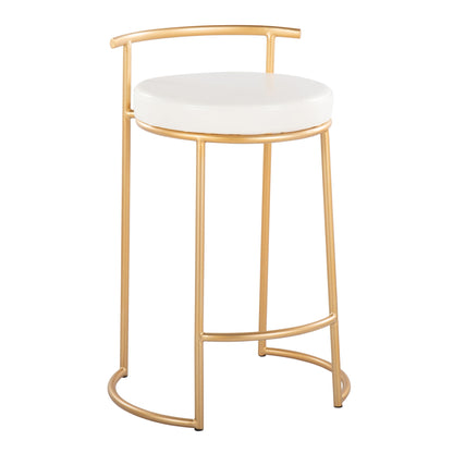 Fuji - Round Contemporary Fixed Height Counter Stool (Set of 2) Lumi Source