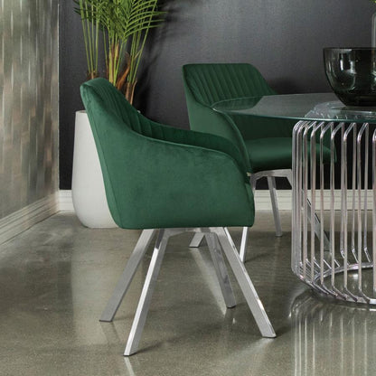 Arika - Upholstered Swivel Dining Arm Chair CoasterElevations