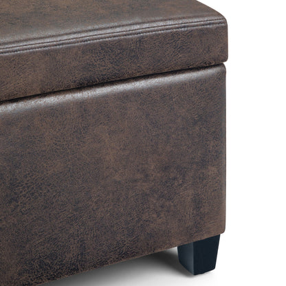 Avalon - Storage Ottoman Bench - Distressed Brown Simpli-Home