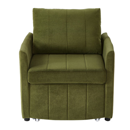Upholstered Convertible Sleeper Sofa With 5 Position Backrest, Side Pockets, Storage Hearth and Haven