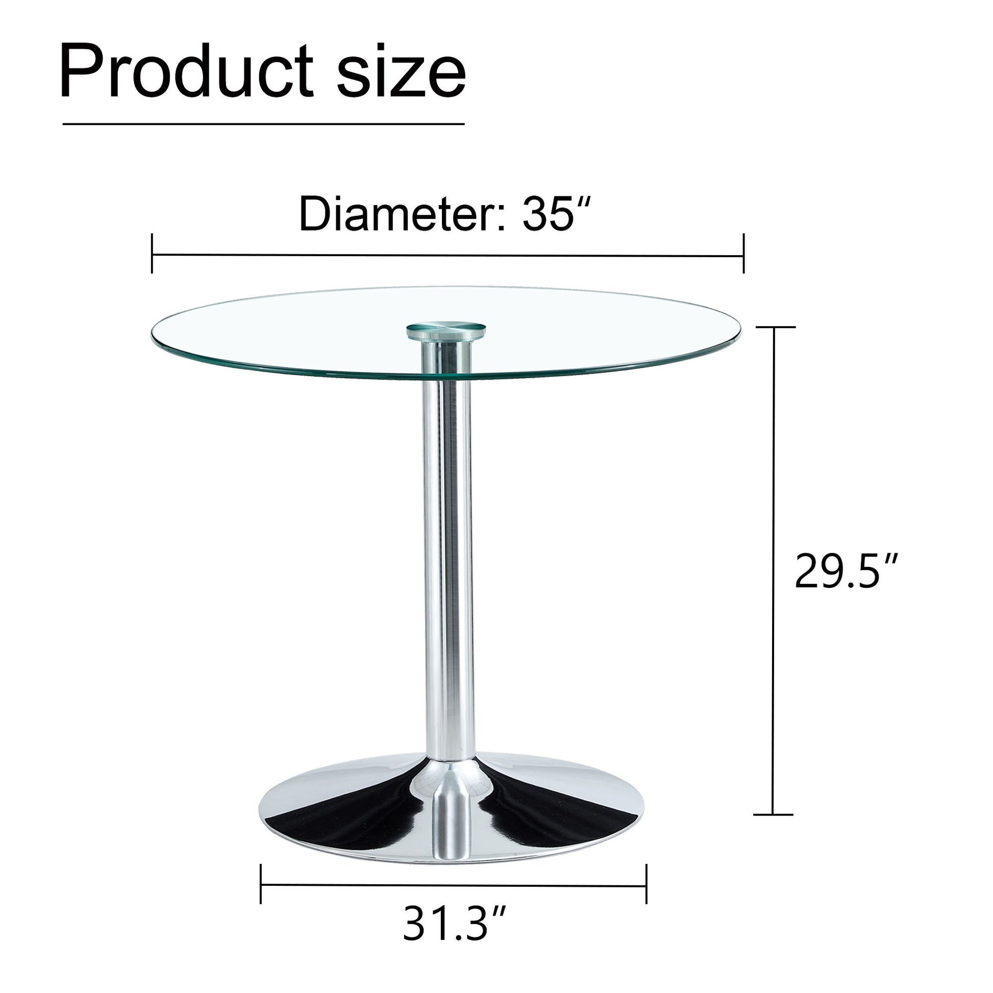Modern Minimalist Round Dining Table With Glass Top Home Essentials