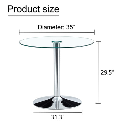 Modern Minimalist Round Dining Table With Glass Top Home Essentials