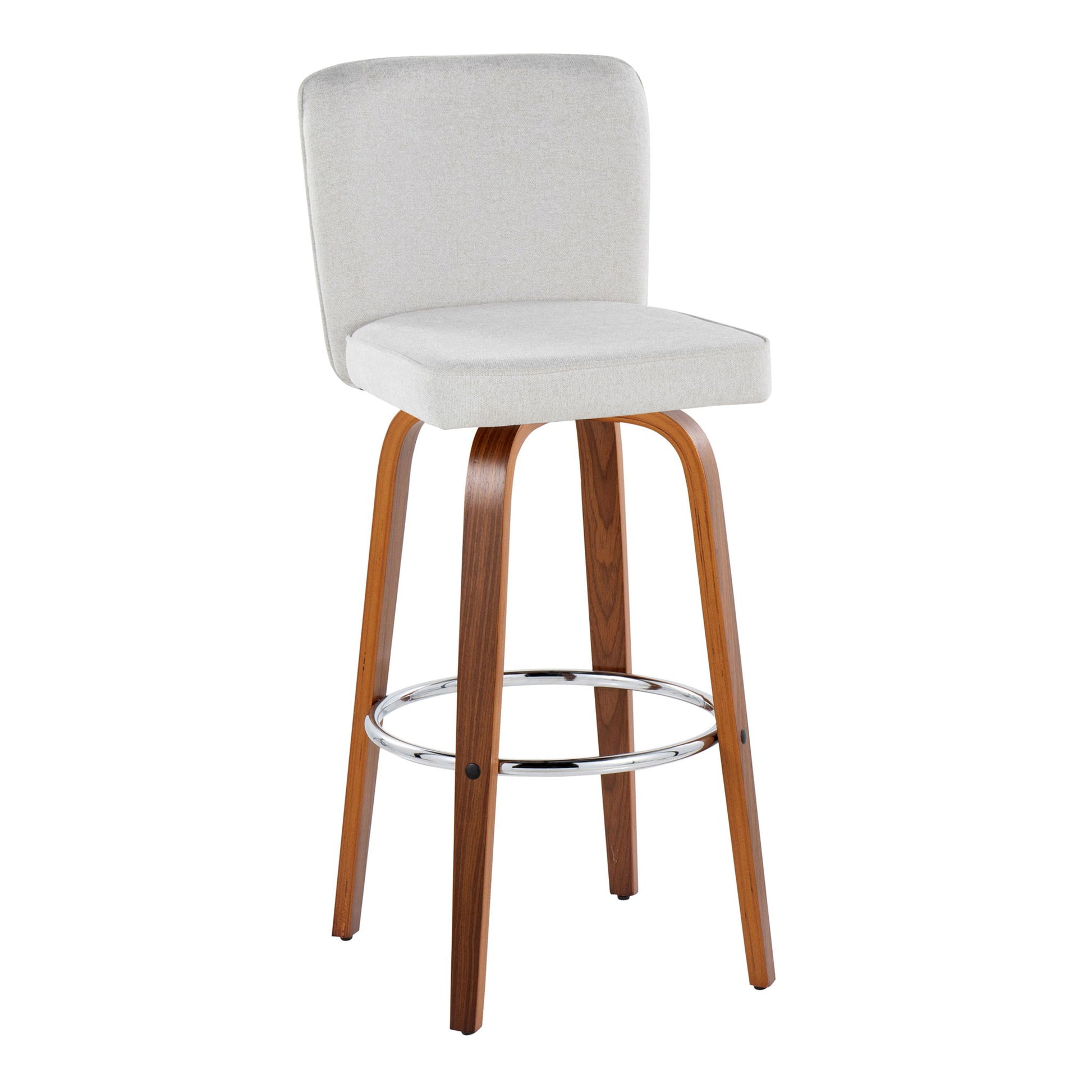 Henry - Contemporary Fixed Height Barstool With Swivel With Round Footrest (Set of 2) Lumi Source