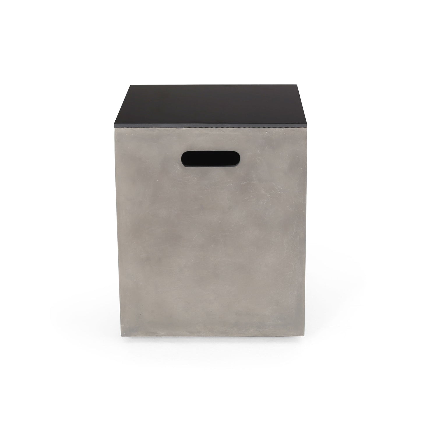 Modern Design Mgo Tank Holder Side Table With Ceramic Top - Black / Gray Noble House