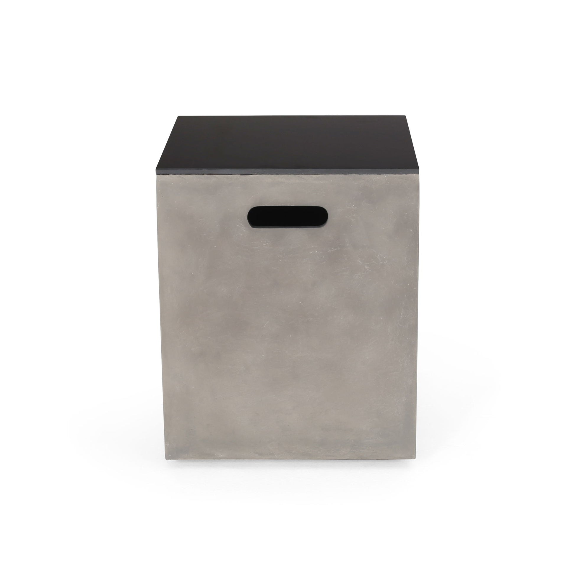 Modern Design Mgo Tank Holder Side Table With Ceramic Top - Black / Gray Noble House