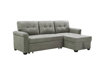 Lucca - Linen Reversible Sleeper Sectional Sofa With Storage Chaise Lilola Home