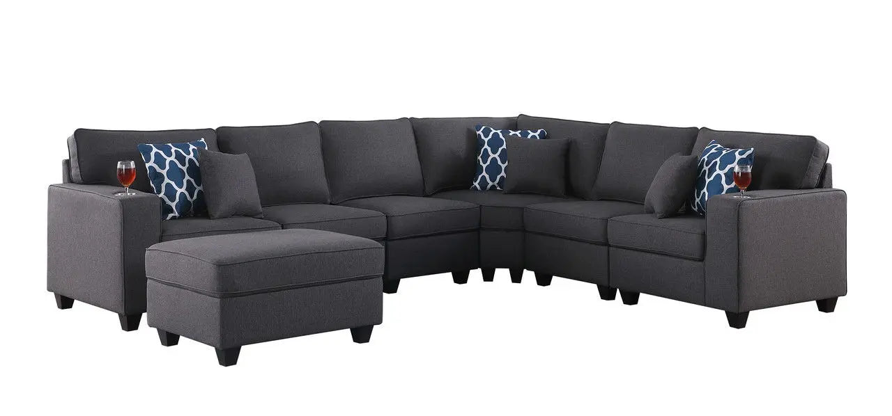Cooper - Sectional Sofa With Ottomans And Cupholder Lilola Home
