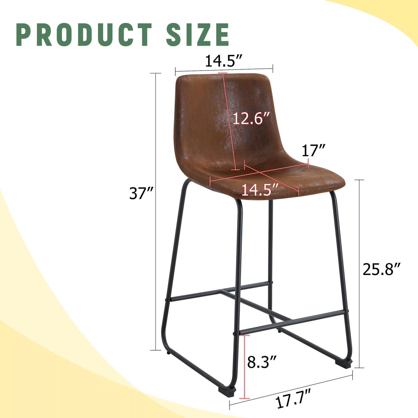 Retro Bar Chairs, Comfortable Stools (Set of 2) Home Essentials