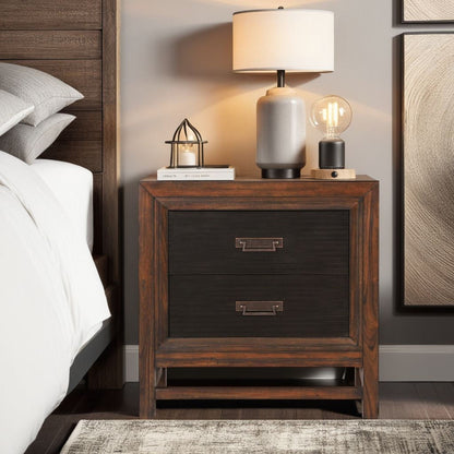 2 Drawer Nightstand, 2 Tone - Brown Legends