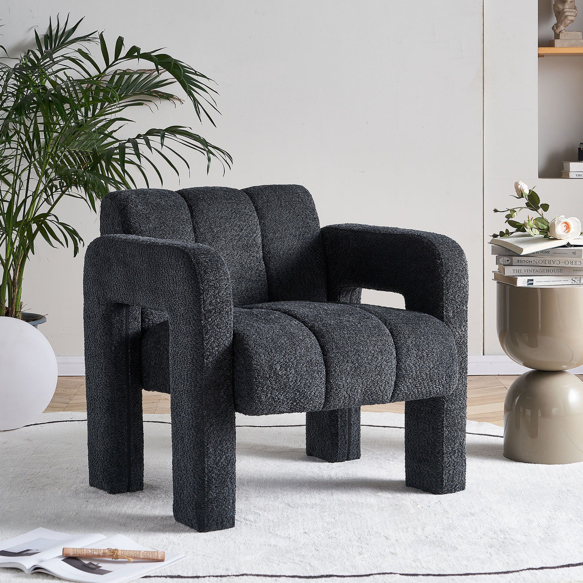 31.10" Boucle Upholstered Accent Chair Home Essentials