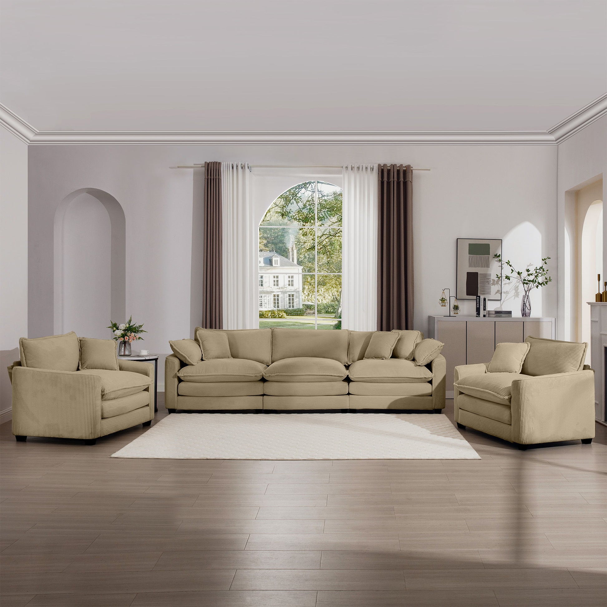 Elegant Oversized Sectional Sofa Set With Deep Seats And Flexible Layout Home Essentials