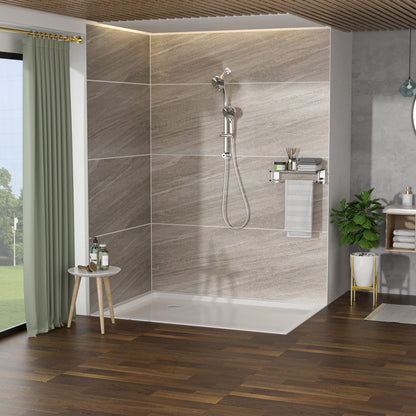 Multi Function Dual Shower Head System With 4.7" Rain Showerhead, 8 Function Hand Shower, Adjustable Slide Bar Daily Nest