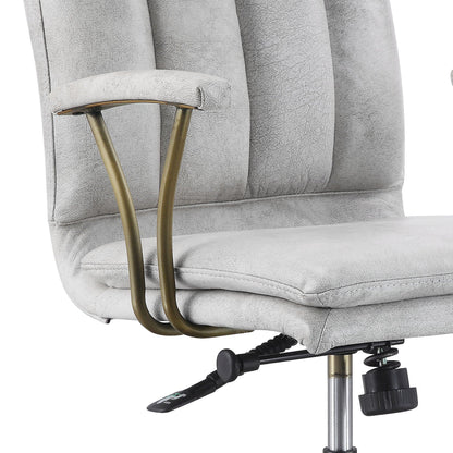 Damir - Vintage Top Grain Leather Office Chair - Antique White / Vintage Acme