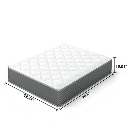 12" Hybrid Mattress With Individual Pocket Coils, Memory Foam Daily Nest
