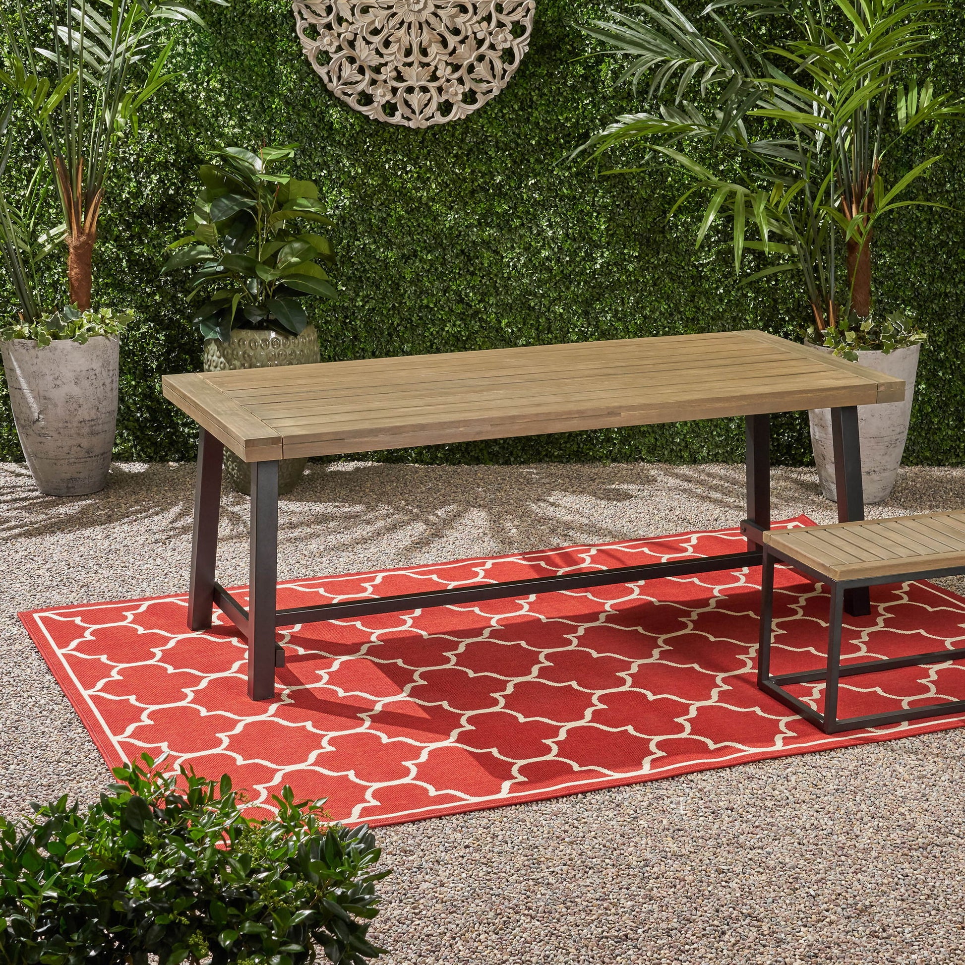 Outdoor Dining Table - Gray / Rustic Metal Noble House