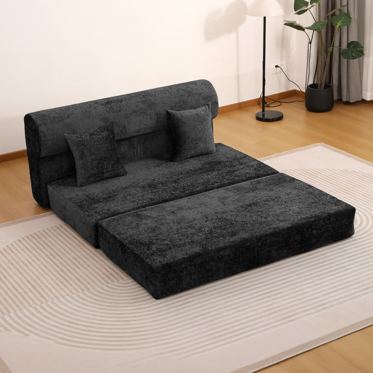 Convertible Design Sofa Bed, 2 Seater Fold Out Floor Couch Home Essentials