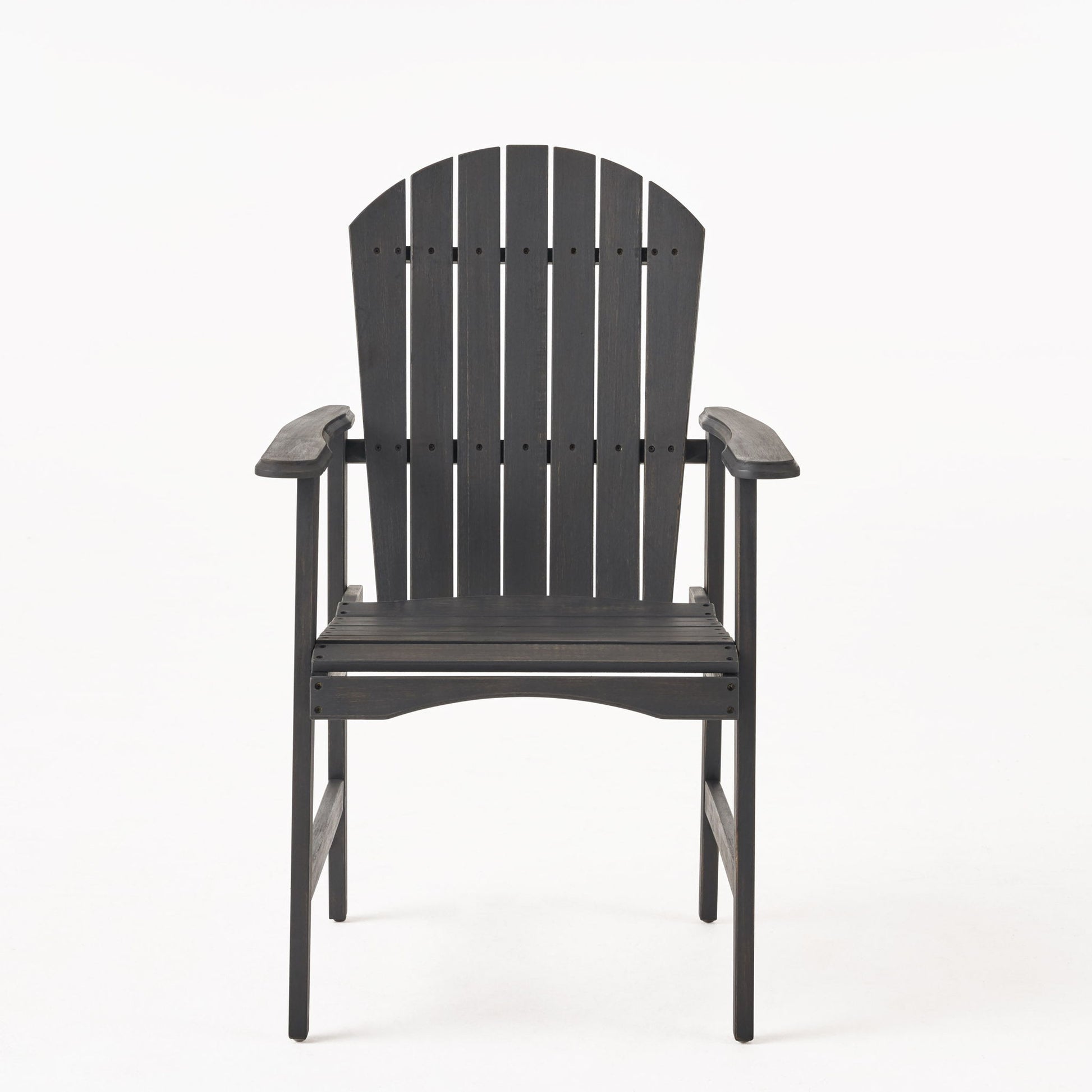 Outdoor Weather Resistant Acacia Wood Adirondack Dining Chairs (Set of 2) Noble House