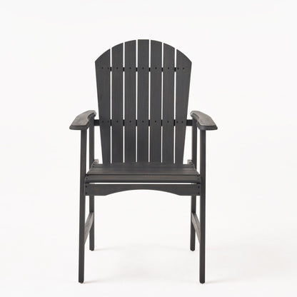 Outdoor Weather Resistant Acacia Wood Adirondack Dining Chairs (Set of 2) Noble House