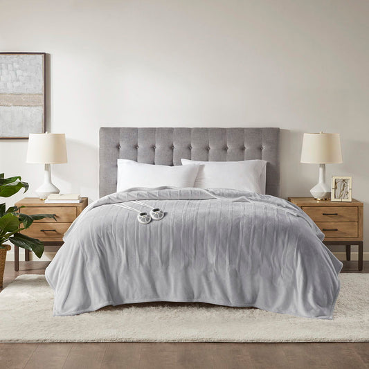 King Heated Blanket - Light Gray Serta