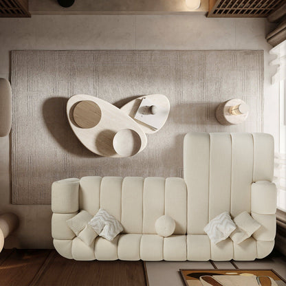 Beatrice - Modern Tufted Right Sectional Sofa - Ivory Ashcroft Furniture