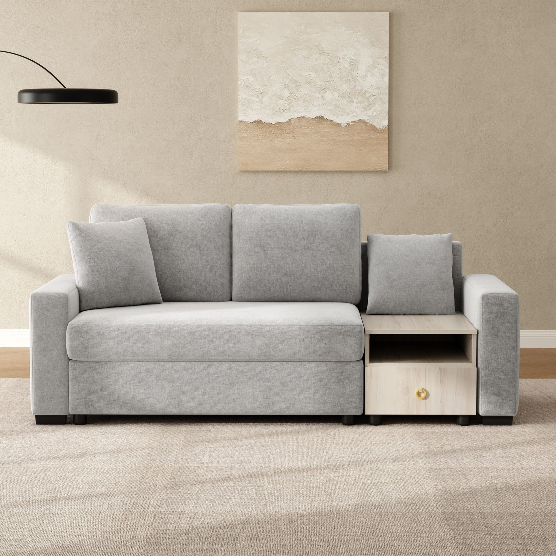 Modular Sofa Couch With Storage Armrest And Center Console Noble House