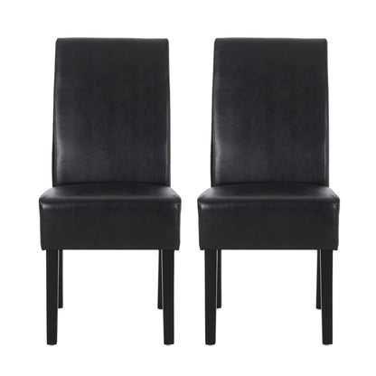 Contemporary Dining Chair With Rubberwood Legs (Set of 2) Noble House