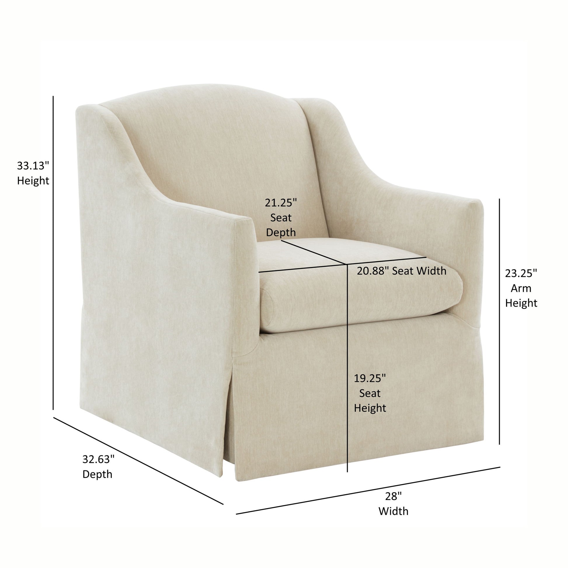 Luisa - Skirted Swivel Accent Chair Ridgecrest Home