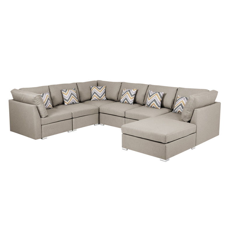 Amira - Reversible Modular Sectional Sofa With USB Console And Ottoman