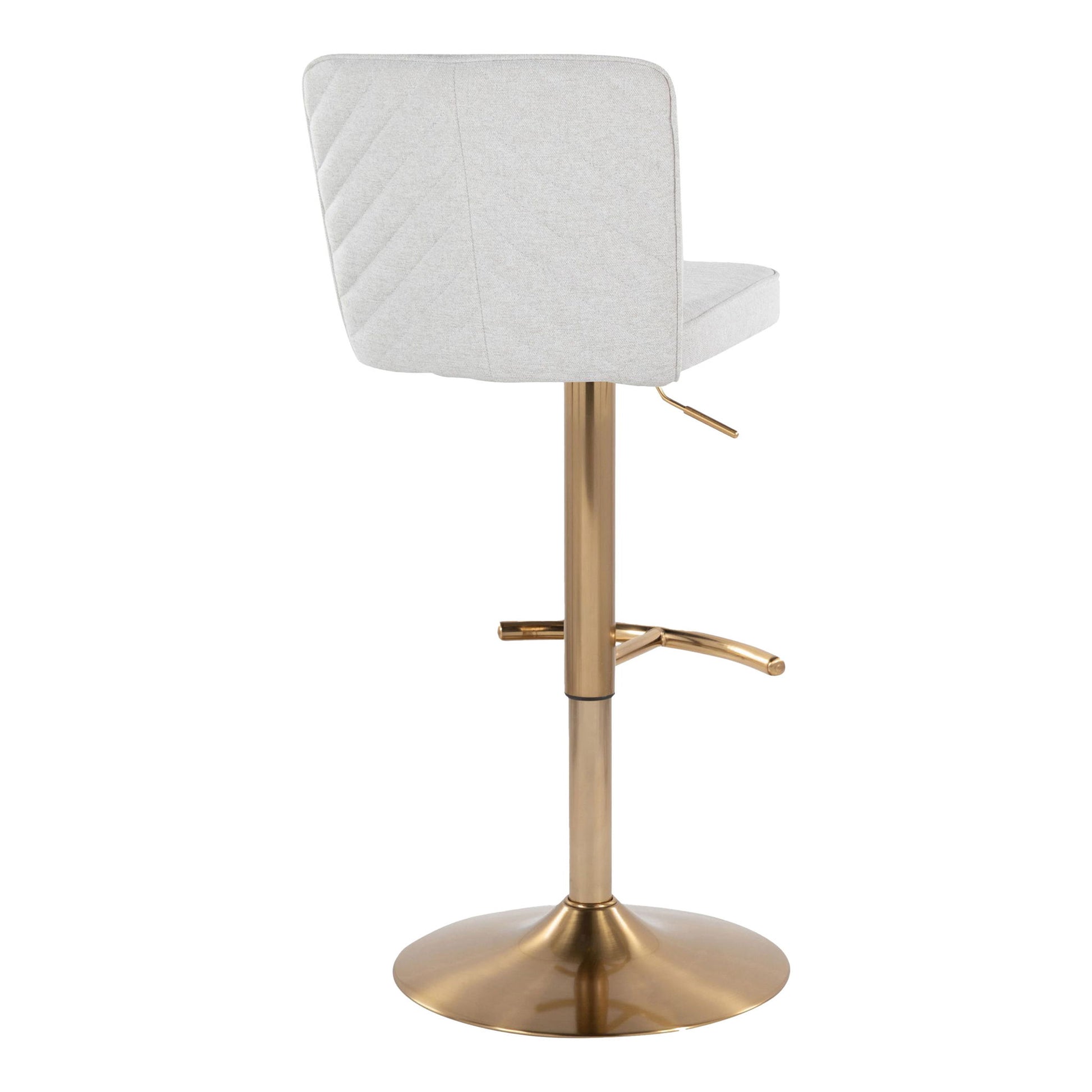 Henry - Contemporary Adjustable Barstool With Swivel With Rounded T Footrest (Set of 2) Lumi Source