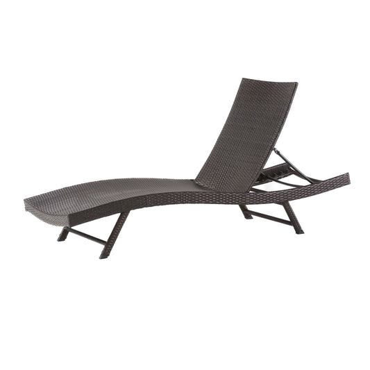 Kauai - Modern Style Pe Wicker Chaise Lounge - Brown Multi Noble House