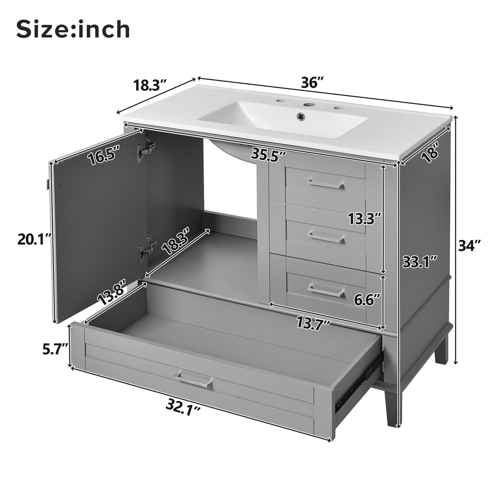 Traditional Bathroom Vanity Set With Soft Close Doors Hearth and Haven