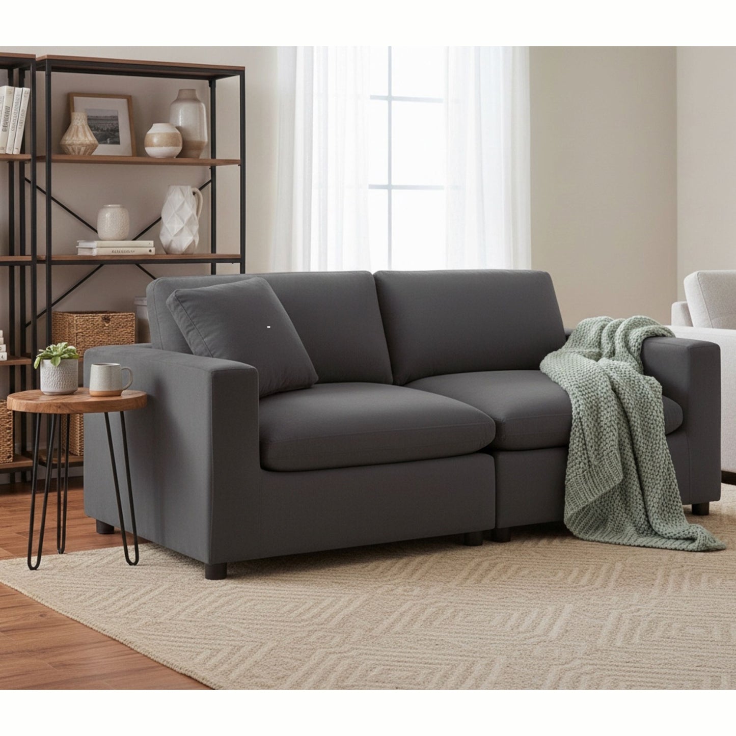 Caylie - Modular 2 Piece Sofa - Charcoal Ridgecrest Home