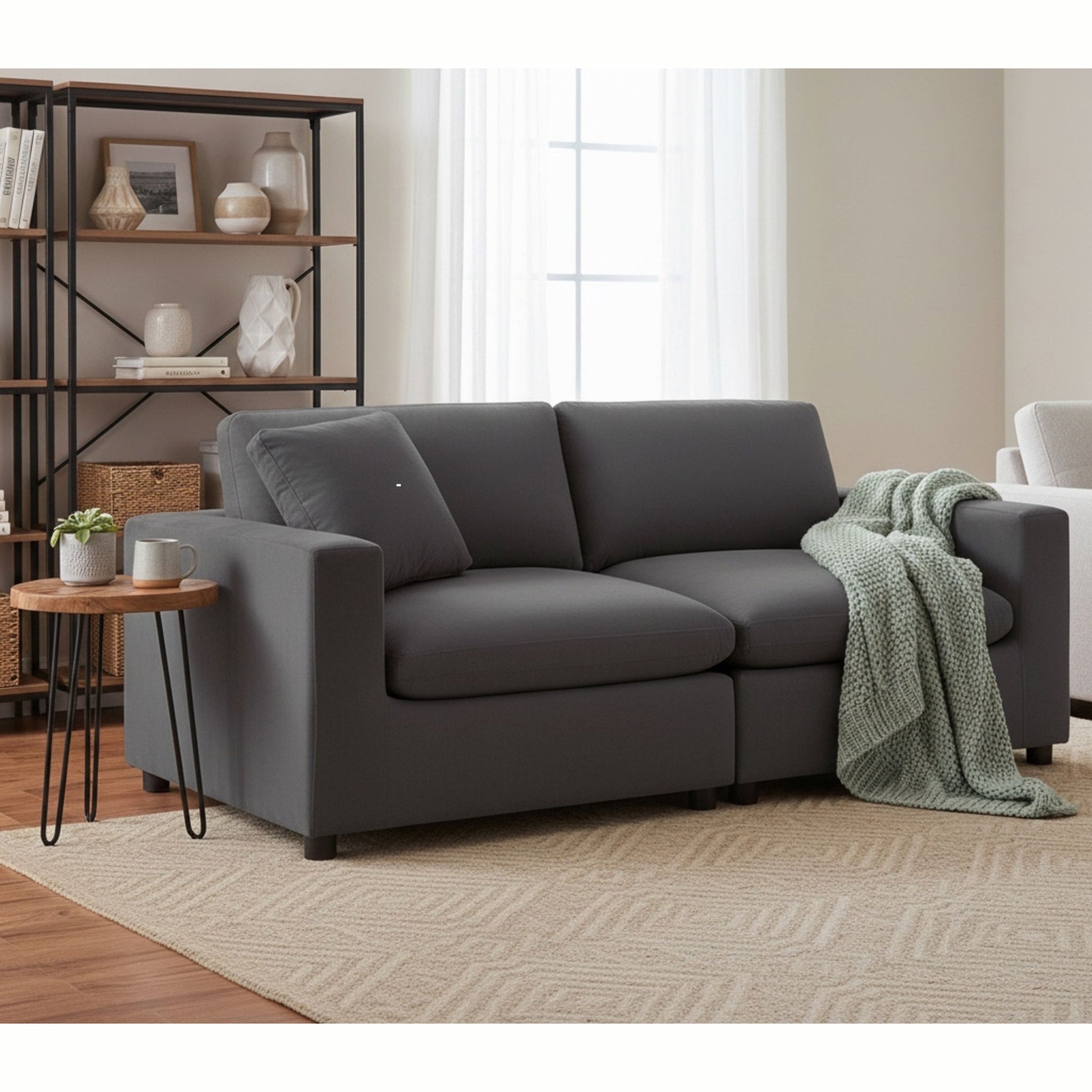 Caylie - Modular 2 Piece Sofa - Charcoal Ridgecrest Home
