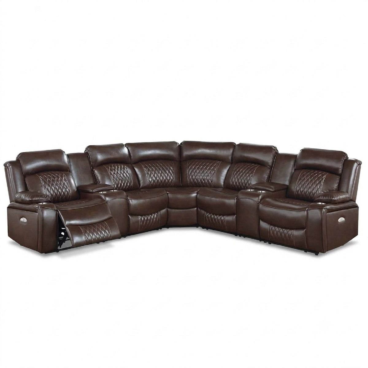 Power Motion Reclining Sectional Set With Console Home Essentials