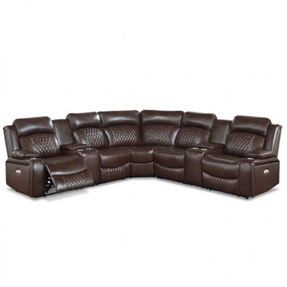 Power Motion Reclining Sectional Set With Console Home Essentials