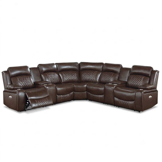 Power Motion Reclining Sectional Set With Console Home Essentials