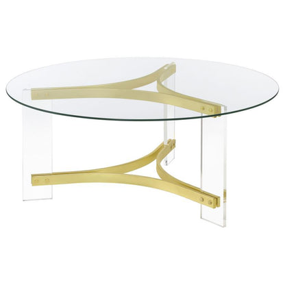 Janessa - Round Glass Top Acrylic Leg Table Coaster Fine Furniture