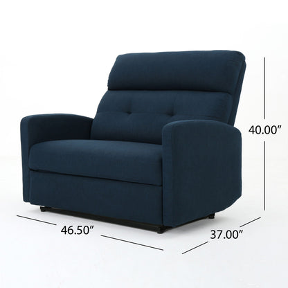 Alma - Contemporary Upholstered Loveseat Recliner Noble House
