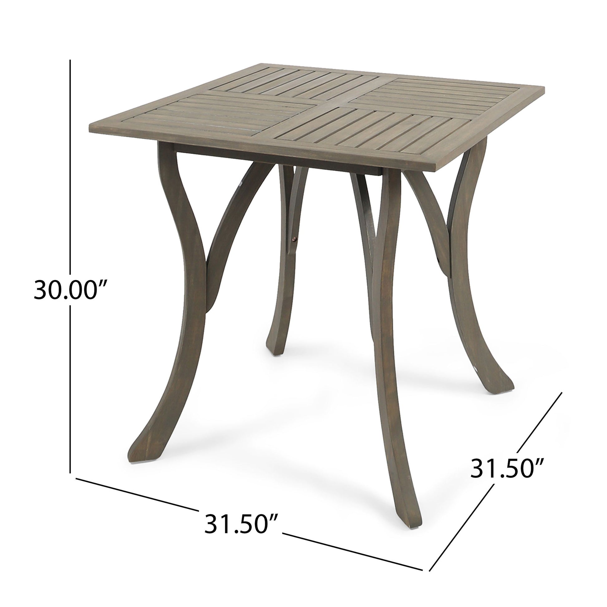 Hermosa - Stylish Outdoor Acacia Wood Table - Teak Gray Noble House