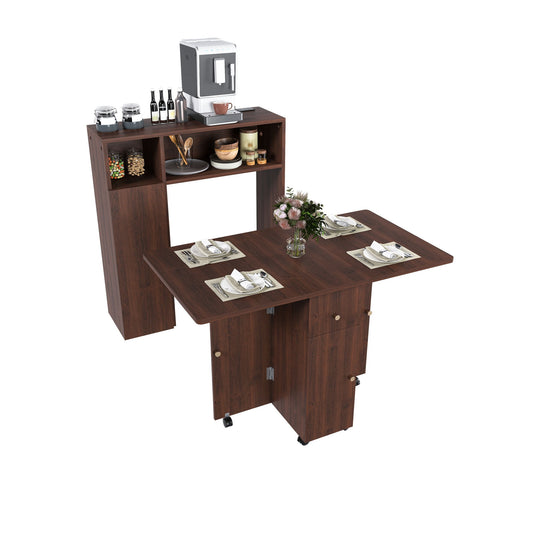 Multifunctional Folding Dining Table With Wall-Mounted Sideboard & Storage Home Essentials