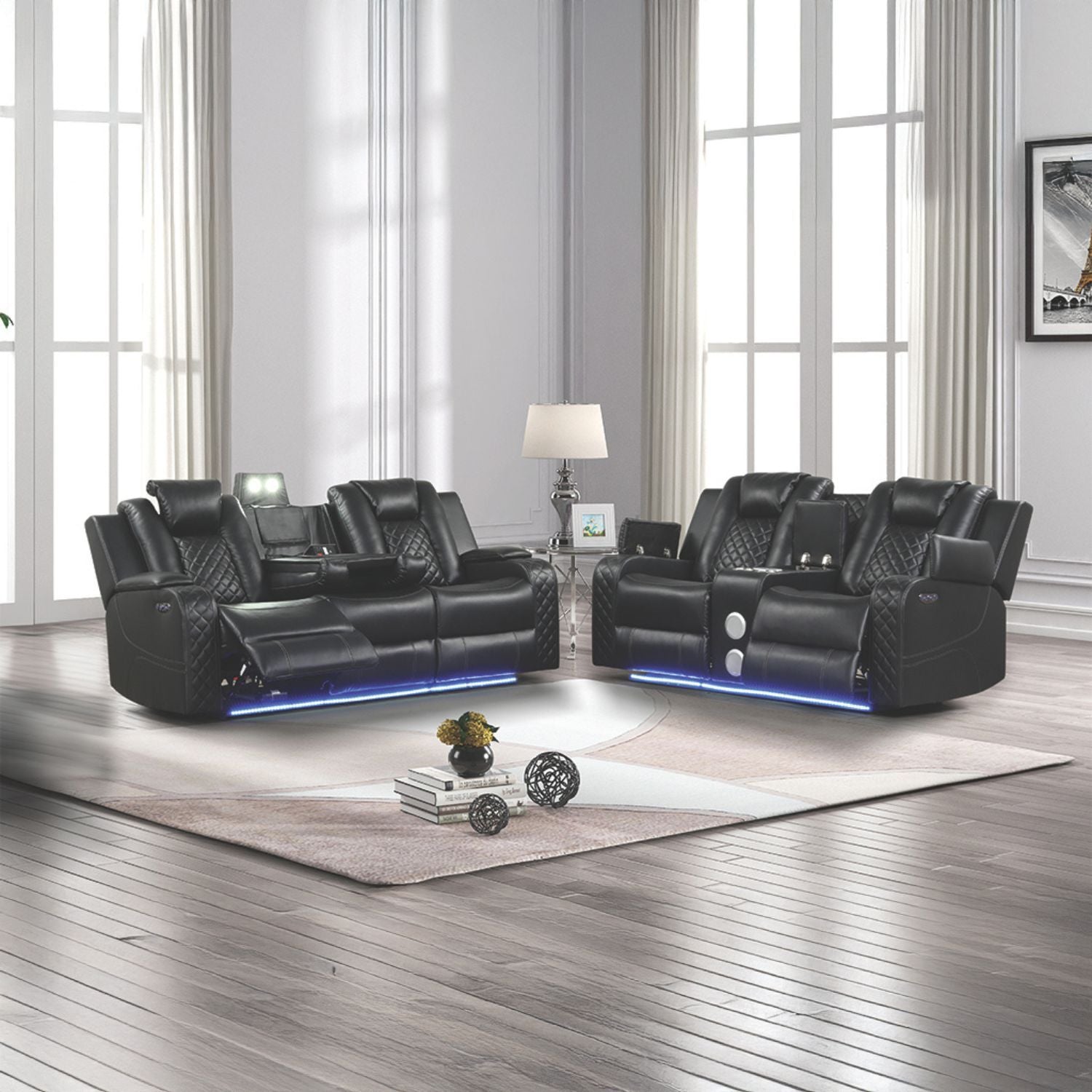 Benz - LED & Power Recliner With Adjustable Headrests And Ambient LED Lighting Matrix Furniture Group