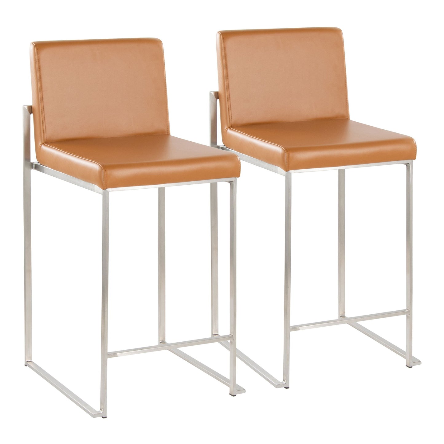 Fuji - Contemporary High Back Barstool (Set of 2) Lumi Source