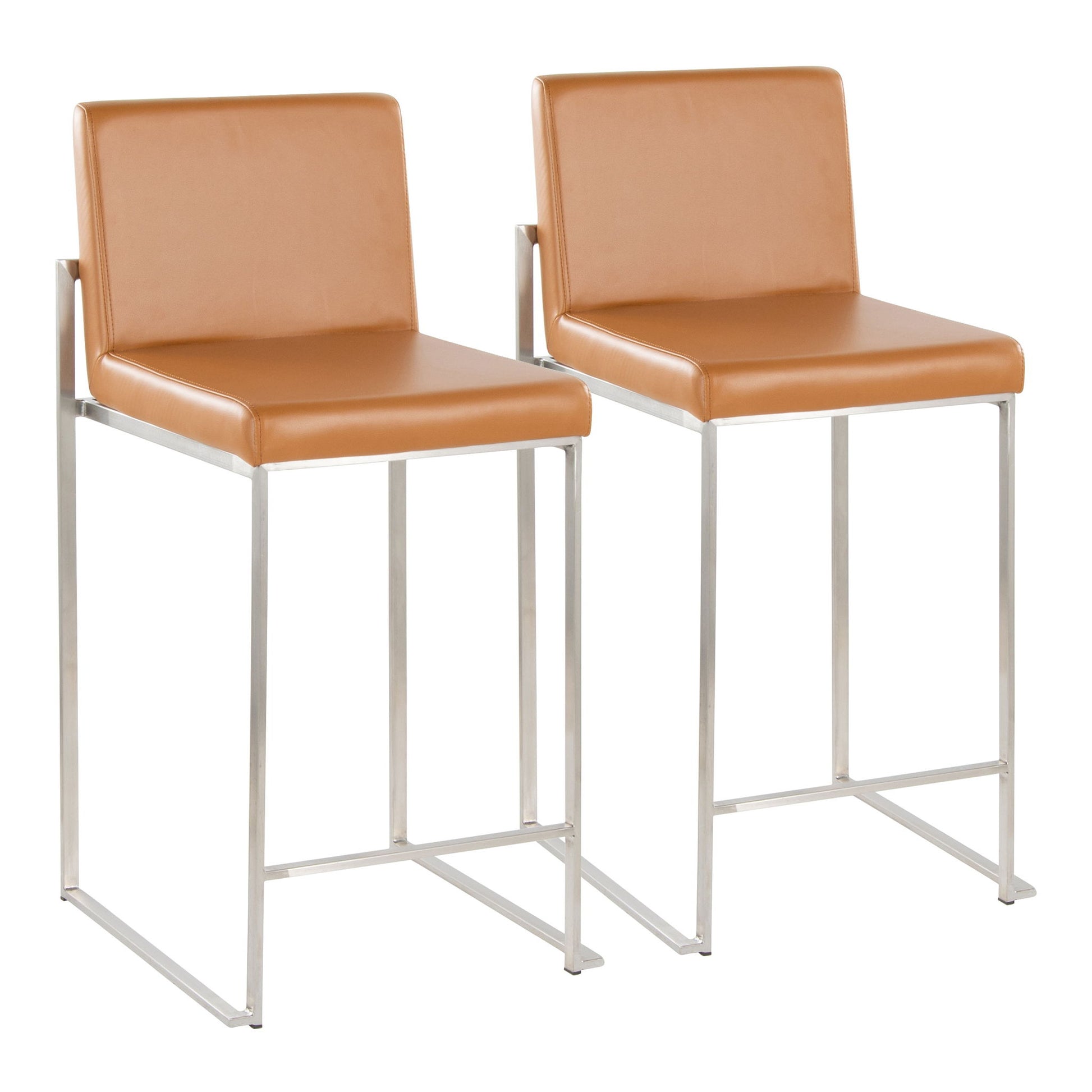 Fuji - Contemporary High Back Barstool (Set of 2) Lumi Source