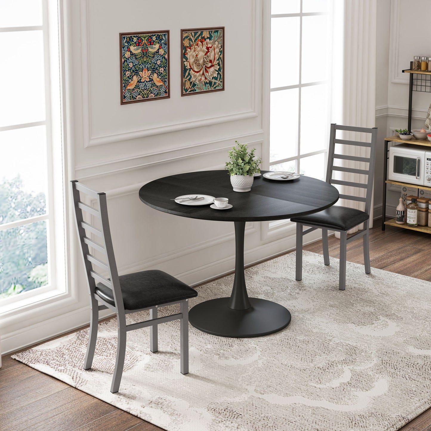 Metal Dining Chairs With Steel Legg, High Back Armless Design Home Essentials