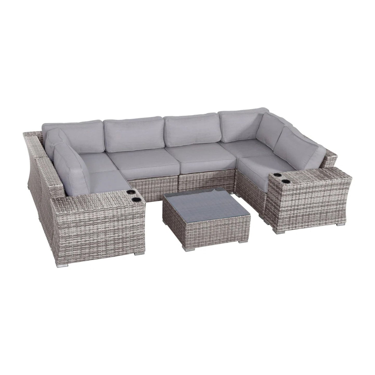 4 Person Patio Seating Set With Cushions, All Weather - Gray LSI Patio Furniture